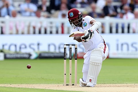 Kraigg Brathwaite bats against England